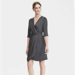Banana Republic Charcoal Gray Wrap Dress